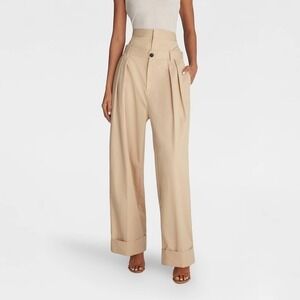 KBB KAHLANA x Target XS Extra Small Baggy Leg The Waist Curtain Trouser Tan Pant